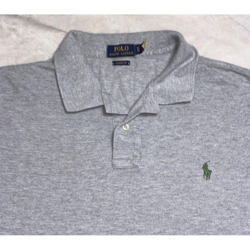 Polo Ralph Lauren Shirt Men's Size XL Gray Short Sleeve Pony Logo - Picture 2 of 8